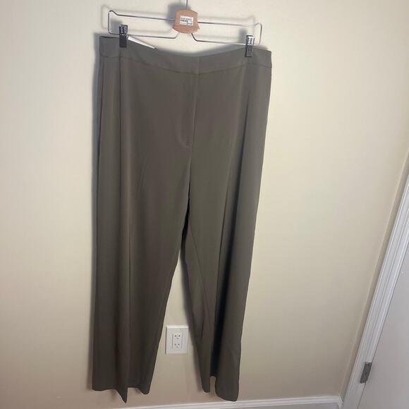H&M Women's Wide High Waist Full Length Pants Taupe Size 14 New - Picture 5 of 9
